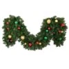 Decorated 9' X 18" Garland Unlit, Colors Of The Holiday