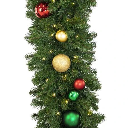 Decorated 9' X 18" Garland Lit, Colors Of The Holiday 3 Decorated 9' X 18" Garland Lit, Colors Of The Holiday - Image 3