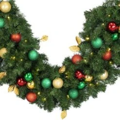 Decorated 9' X 18" Garland Lit, Traditional 6 Decorated 9' X 18" Garland Lit, Traditional -The King Of Christmas dg 918 led t a