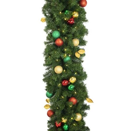 Decorated 9' X 18" Garland Lit, Traditional 4 Decorated 9' X 18" Garland Lit, Traditional - Image 4