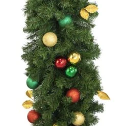Decorated 9' X 18" Garland Unlit, Traditional -The King Of Christmas dg 918 t c