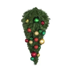 44" Unlit Decorated Spray - Colors Of The Holidays - Bow Option Available