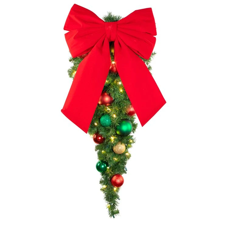 Decorated 44" Spray - Lit - Deluxe Colors Of The Holiday - Bow Option Available 2 Decorated 44" Spray - Lit - Deluxe Colors Of The Holiday - Bow Option Available - Image 2