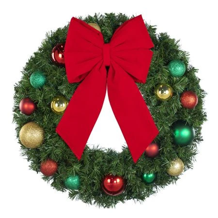 30" Unlit Decorated Wreath - Colors Of The Holidays - Bow Option Available 2 30" Unlit Decorated Wreath - Colors Of The Holidays - Bow Option Available - Image 2