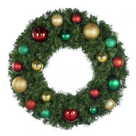 30" Unlit Decorated Wreath - Colors Of The Holidays - Bow Option Available 1 30" Unlit Decorated Wreath - Colors Of The Holidays - Bow Option Available