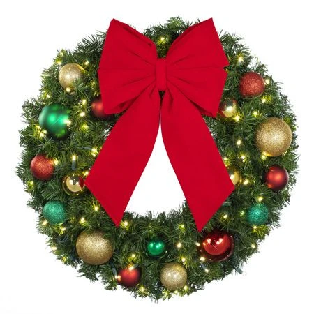 30" Lit LED Warm White Decorated Wreath - Colors Of The Holidays - Bow Option Available 2 30" Lit LED Warm White Decorated Wreath - Colors Of The Holidays - Bow Option Available - Image 2