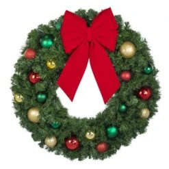 36" Unlit Decorated Wreath - Colors Of The Holidays - Bow Option Available -The King Of Christmas dw 36 coth b vb 12 r 1