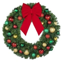 36" Unlit Decorated Wreath - DELUXE Colors Of The Holidays - Bow Option Available -The King Of Christmas dw 36 del coth b vb 12 r