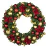 36" Unlit Decorated Wreath - DELUXE Royal Poinsettia - Bow Option Available