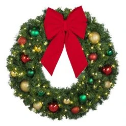36" Lit LED Warm White Decorated Wreath - Colors Of The Holidays - Bow Option Available 6 36" Lit LED Warm White Decorated Wreath - Colors Of The Holidays - Bow Option Available -The King Of Christmas dw 36 led coth b vb 12 r1