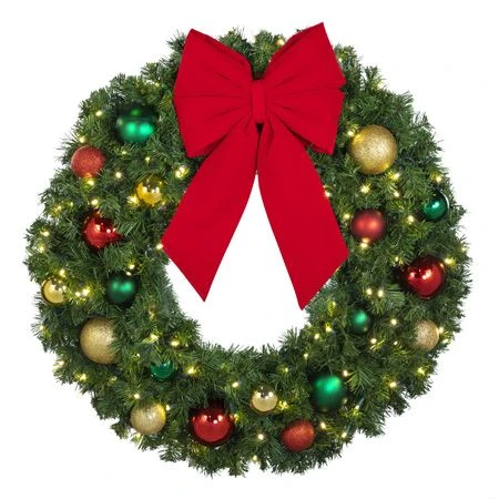 36" Lit LED Warm White Decorated Wreath - Colors Of The Holidays - Bow Option Available 3 36" Lit LED Warm White Decorated Wreath - Colors Of The Holidays - Bow Option Available - Image 3