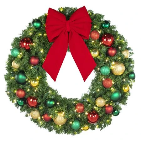 36" Lit LED Warm White Decorated Wreath - DELUXE Colors Of The Holidays - Bow Option Available 3 36" Lit LED Warm White Decorated Wreath - DELUXE Colors Of The Holidays - Bow Option Available - Image 3