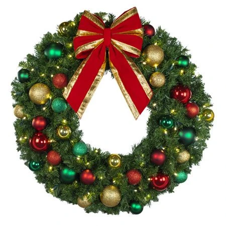36" Lit LED Warm White Decorated Wreath - DELUXE Colors Of The Holidays - Bow Option Available 2 36" Lit LED Warm White Decorated Wreath - DELUXE Colors Of The Holidays - Bow Option Available - Image 2