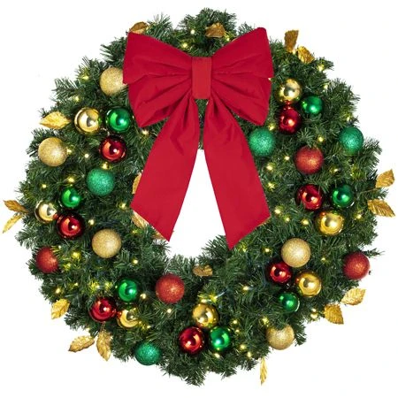 36" Lit LED Warm White Decorated Wreath - Traditional Décor - Bow Option Available 3 36" Lit LED Warm White Decorated Wreath - Traditional Décor - Bow Option Available - Image 3