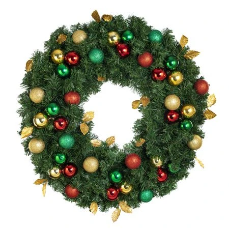 36" Unlit Decorated Wreath - Traditional Décor - Bow Option Available 1 36" Unlit Decorated Wreath - Traditional Décor - Bow Option Available