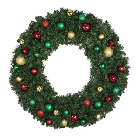 48" Unlit Decorated Wreath - Colors Of The Holidays - Bow Option Available 1 48" Unlit Decorated Wreath - Colors Of The Holidays - Bow Option Available