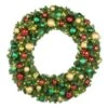 48" LED Warm White Decorated Wreath - DELUXE Colors Of The Holidays - Bow Option Available