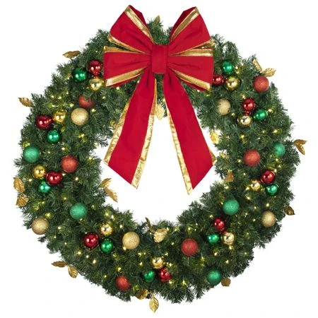 48" Lit LED Warm White Decorated Wreath - Traditional Décor - Bow Option Available 3 48" Lit LED Warm White Decorated Wreath - Traditional Décor - Bow Option Available - Image 3