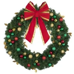 48" Unlit Decorated Wreath - Traditional Décor - Bow Option Available 6 48" Unlit Decorated Wreath - Traditional Décor - Bow Option Available -The King Of Christmas dw 48 t b vb 18 rgt