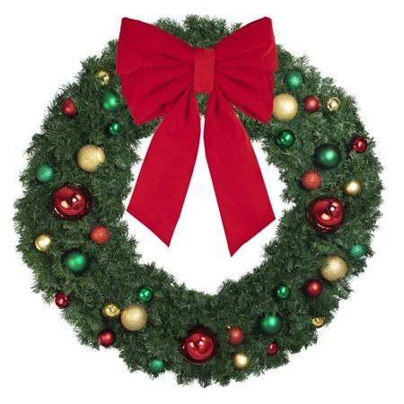 60" Unlit Decorated Wreath - Colors Of The Holidays - Bow Option Available 3 60" Unlit Decorated Wreath - Colors Of The Holidays - Bow Option Available - Image 3