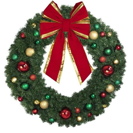 60" Unlit Decorated Wreath - Colors Of The Holidays - Bow Option Available 2 60" Unlit Decorated Wreath - Colors Of The Holidays - Bow Option Available - Image 2