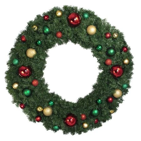 60" Unlit Decorated Wreath - Colors Of The Holidays - Bow Option Available 1 60" Unlit Decorated Wreath - Colors Of The Holidays - Bow Option Available