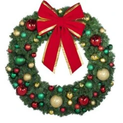 60" Unlit Decorated Wreath - DELUXE Colors Of The Holiday - Bow Option Available -The King Of Christmas dw 60 del coth b vb 24 rgt