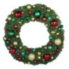 60" Unlit Decorated Wreath - DELUXE Colors Of The Holiday - Bow Option Available
