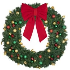 60" Unlit Decorated Wreath - Traditional Décor - Bow Option Available 7 60" Unlit Decorated Wreath - Traditional Décor - Bow Option Available -The King Of Christmas dw 60 t b vb 24 r