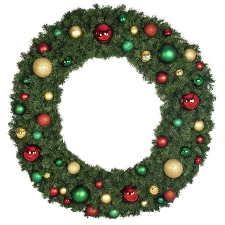 72" Unlit Decorated Wreath - Colors Of The Holidays - Bow Option Available 1 72" Unlit Decorated Wreath - Colors Of The Holidays - Bow Option Available