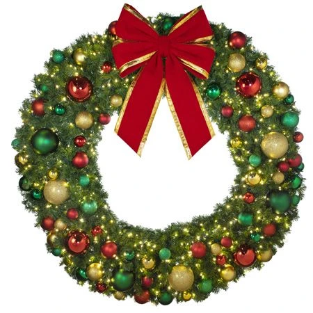 72" Lit LED Warm White Decorated Wreath - DELUXE Colors Of The Holidays - Bow Option Available 3 72" Lit LED Warm White Decorated Wreath - DELUXE Colors Of The Holidays - Bow Option Available - Image 3