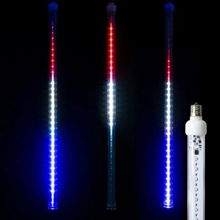 24" LED Falling Snow Tube - Red, Pure White And Blue - Pro Christmas™ 1 24" LED Falling Snow Tube - Red, Pure White And Blue - Pro Christmas™