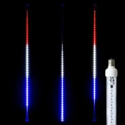 36" LED Falling Snow Tube - Red, Pure White And Blue - Pro Christmas™