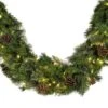 4 1/2' X 14" Mixed Pine Garland, Lit