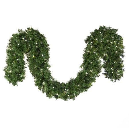 9' X 14" Deluxe Oregon Fir Garland, Lit, Pure White 1 9' X 14" Deluxe Oregon Fir Garland, Lit, Pure White