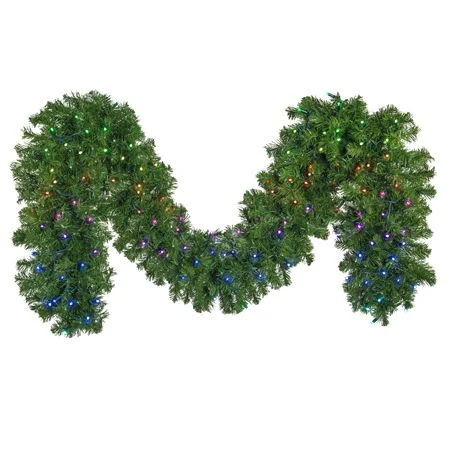 9' X14" Deluxe Oregon Fir Garland, Lit With Twinkly Pro RGBW 1 9' X14" Deluxe Oregon Fir Garland, Lit With Twinkly Pro RGBW