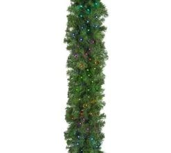 9' X14" Deluxe Oregon Fir Garland, Lit With Twinkly Pro RGBW 9 9' X14" Deluxe Oregon Fir Garland, Lit With Twinkly Pro RGBW -The King Of Christmas g 914 dofl twkprgbw d