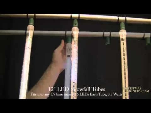 12" LED Falling Snow Tube - Blue 2 12" LED Falling Snow Tube - Blue - Image 2