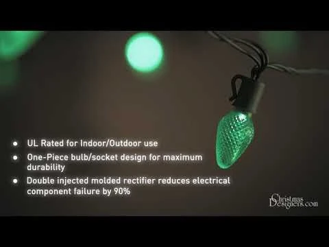 26 Light Aqua C7 LED Christmas Lights - 8" Spacing 2 26 Light Aqua C7 LED Christmas Lights - 8" Spacing - Image 2