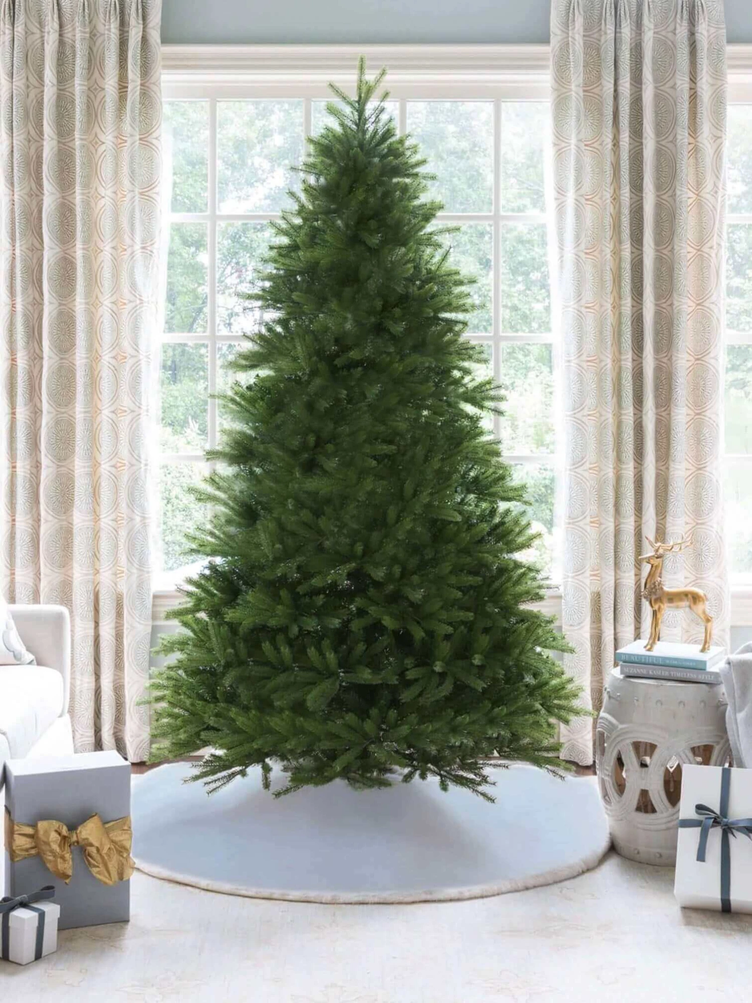King Of Christmas 10' King Fraser Fir Quick-Shape Artificial Christmas Tree With 1600 Warm White & Multi-Color LED Lights 1 King Of Christmas 10' King Fraser Fir Quick-Shape Artificial Christmas Tree With 1600 Warm White & Multi-Color LED Lights