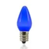 C7 SMD LED Retrofit Bulb - Frosted Smooth - Blue - Minleon - Bag Of 25