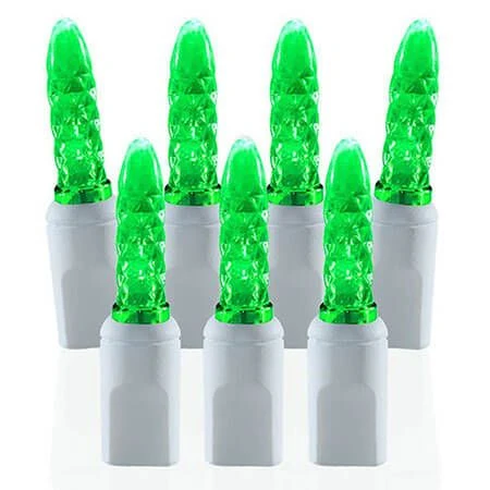 70 Light M5 Green LED Christmas Lights - White Wire 1 70 Light M5 Green LED Christmas Lights - White Wire