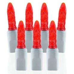 70 Light M5 Red LED Christmas Lights - White Wire