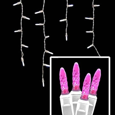 LED Icicle Lights - 70 Light Set - Pink 1 LED Icicle Lights - 70 Light Set - Pink