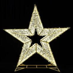 7' 3D LED Star Icon - Warm White -The King Of Christmas med star