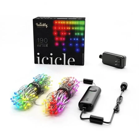 Twinkly RGB - Icicle Lights - 190L, 4" Sp, Wifi - Transparent Wire 1 Twinkly RGB - Icicle Lights - 190L, 4" Sp, Wifi - Transparent Wire