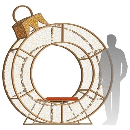8' LED Ornament Icon - Photo Op Feature Piece With Orange Seat 1 8' LED Ornament Icon - Photo Op Feature Piece With Orange Seat
