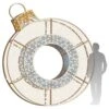 10' 3D LED Ornament Icon - W/Silver Garland And Warm White Lights