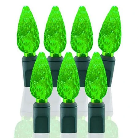 70 Light Lime Green C6 LED Christmas Lights 1 70 Light Lime Green C6 LED Christmas Lights