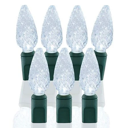 70 Light Pure White C6 LED Christmas Lights 1 70 Light Pure White C6 LED Christmas Lights